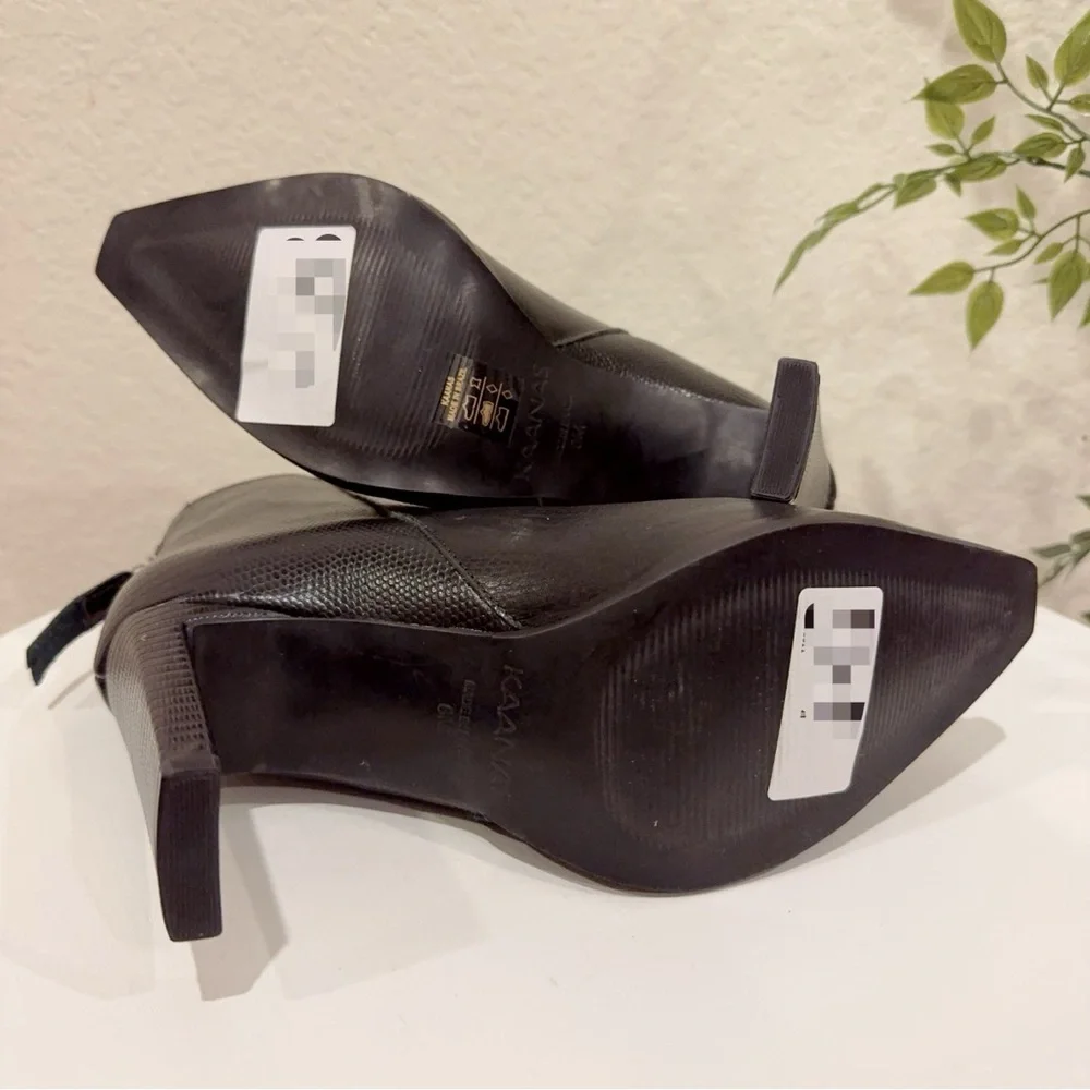 Kaanas Mizar Square Tip Slim High Heel Booties in Black NWOT Size 6M - Picture 8 of 12